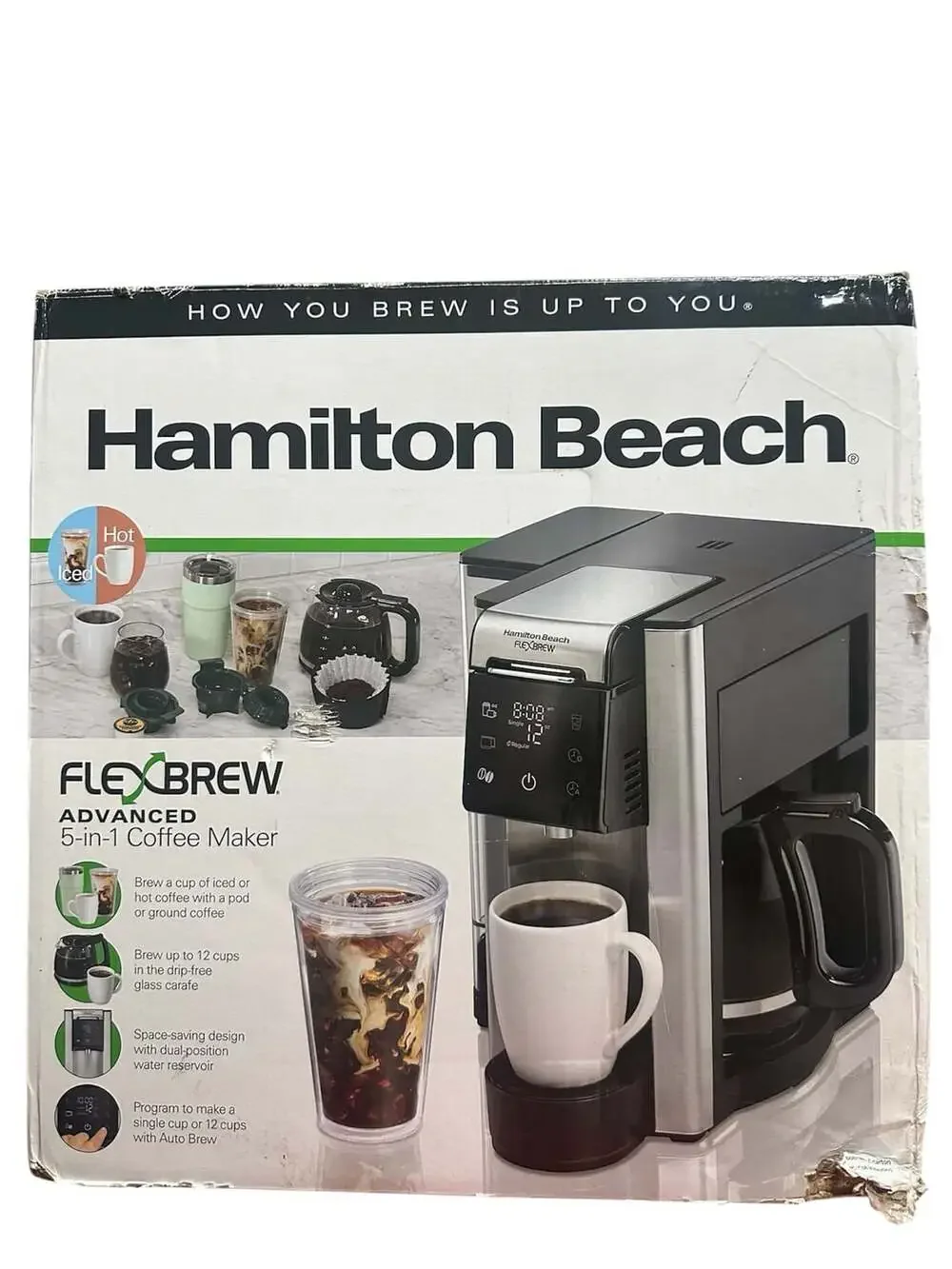 Hamilton Beach FlexBrew Advanced 5-in-1 Coffee Maker 49922 Black Stainless
